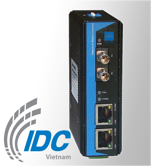 Media Converter công nghiệp 2 cổng Ethernet 10/100M + 1 cổng Quang Single-mode 100M, 20Km