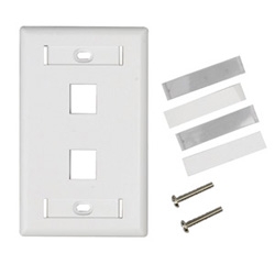 BELDEN | AX102655  KeyConnect Faceplates 2-Port, with ID Windows, Single Gang, Flush White